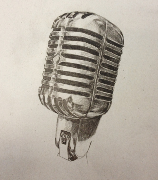 old school microphone drawing